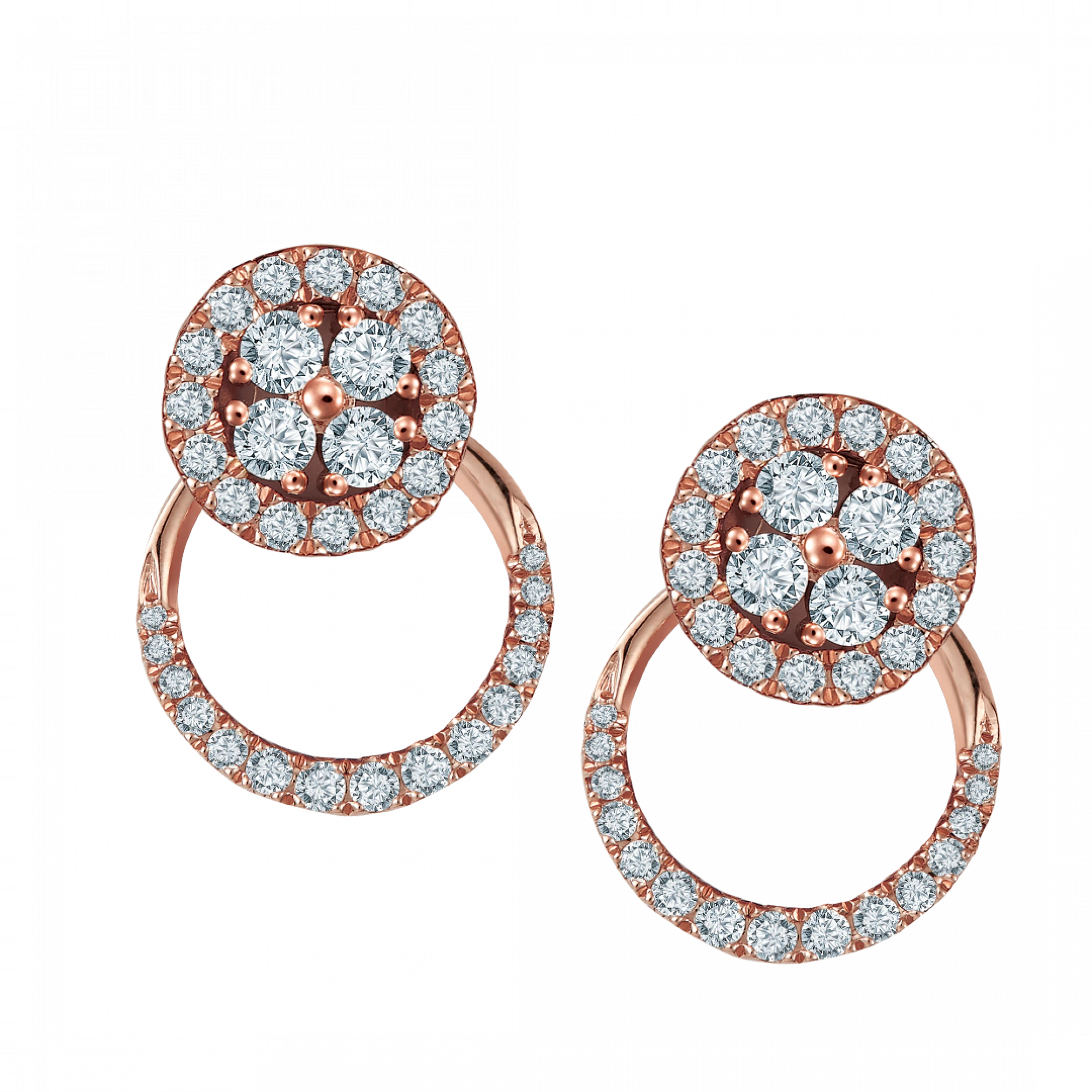 Laura Convertible Diamond Earrings in Rose Gold by D&P Malaysia