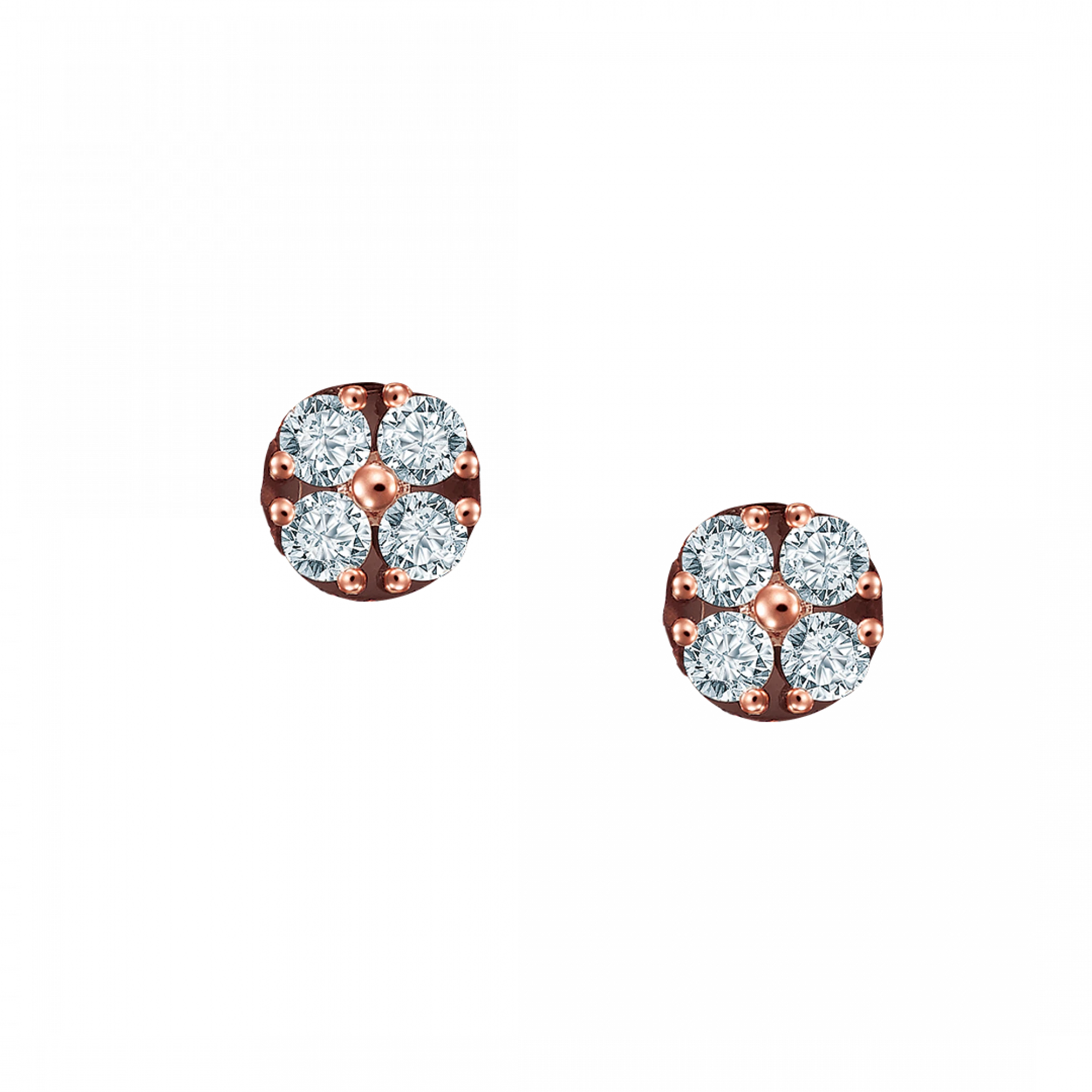  Luxurious Laura Convertible 18K Rose Gold Fine Diamond Studs