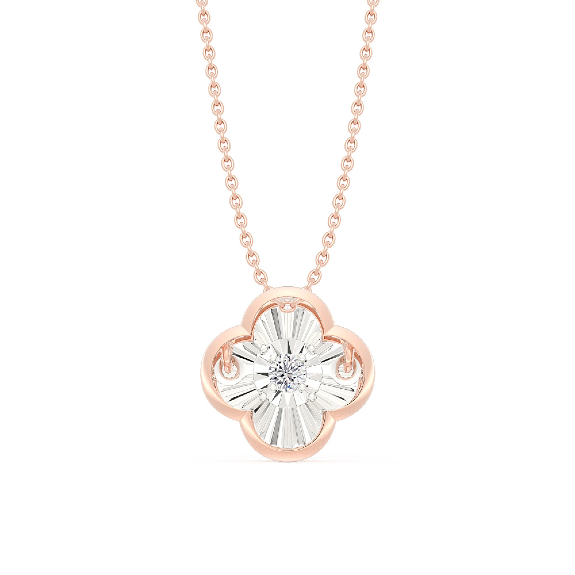 Lucky Lover Dancing Diamond Necklace in Rose Gold by D&P Malaysia