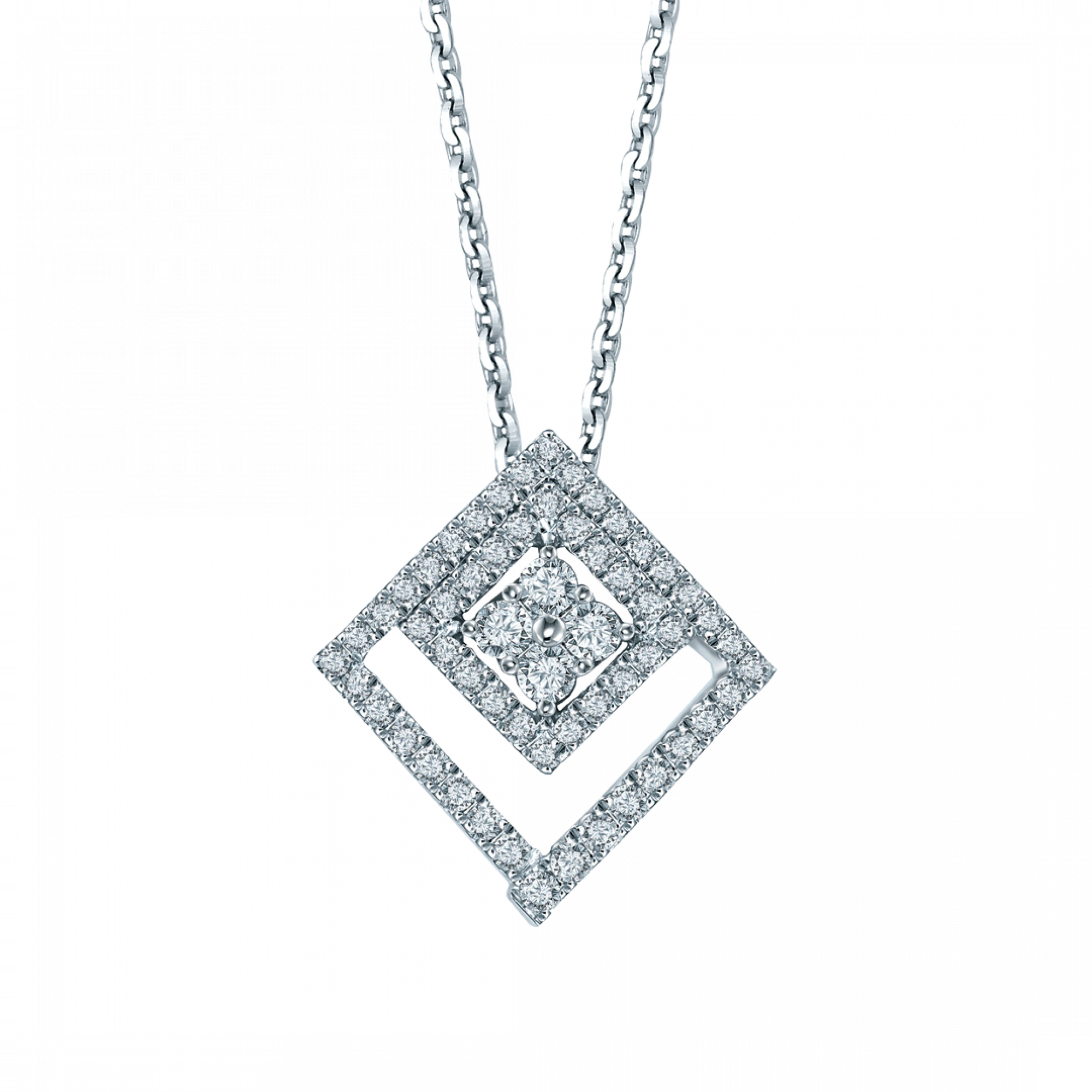 Elektra Convertible Diamond Pendant in White Gold by D&P Malaysia