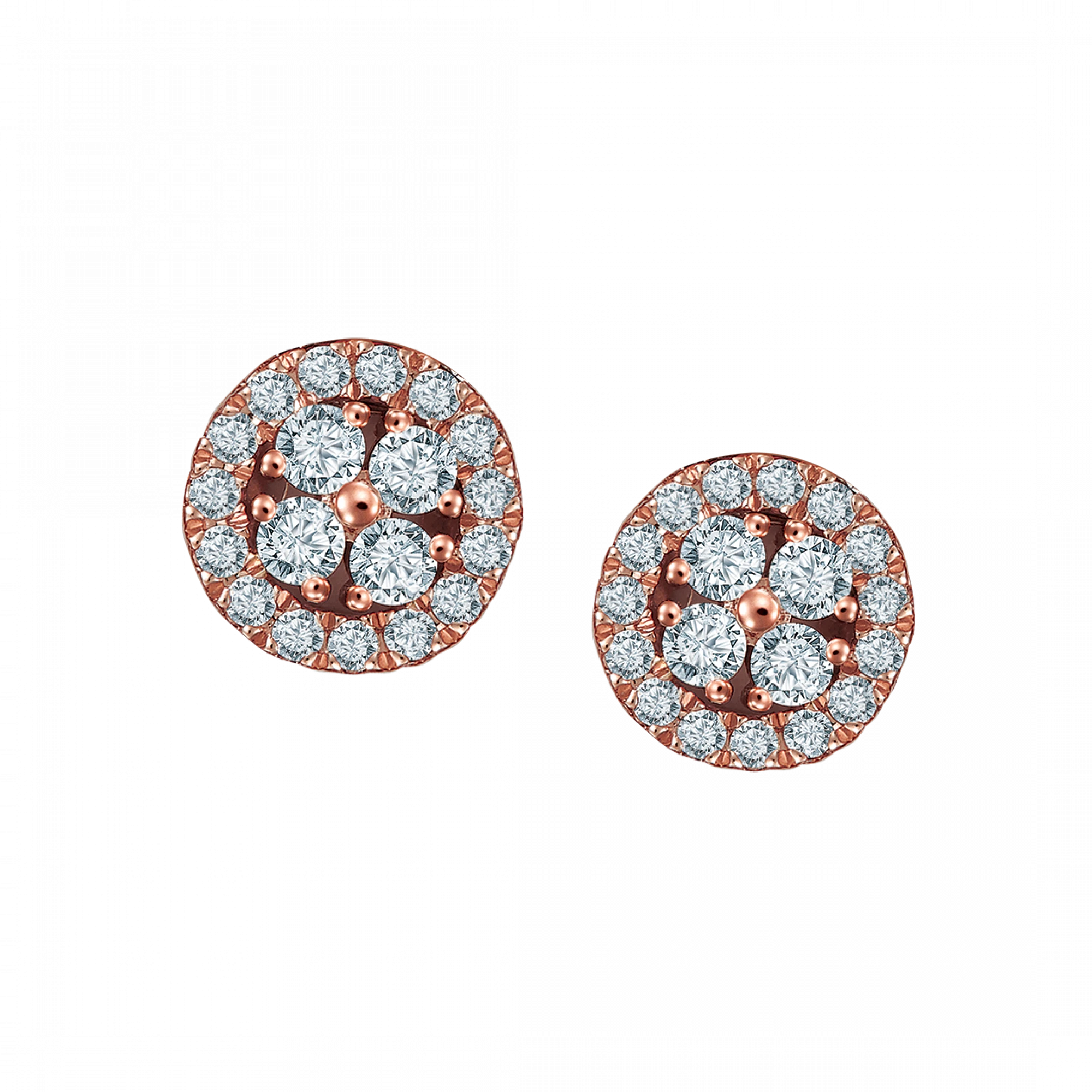 Laura Convertible 18K Rose Gold Diamond Studs without hoop