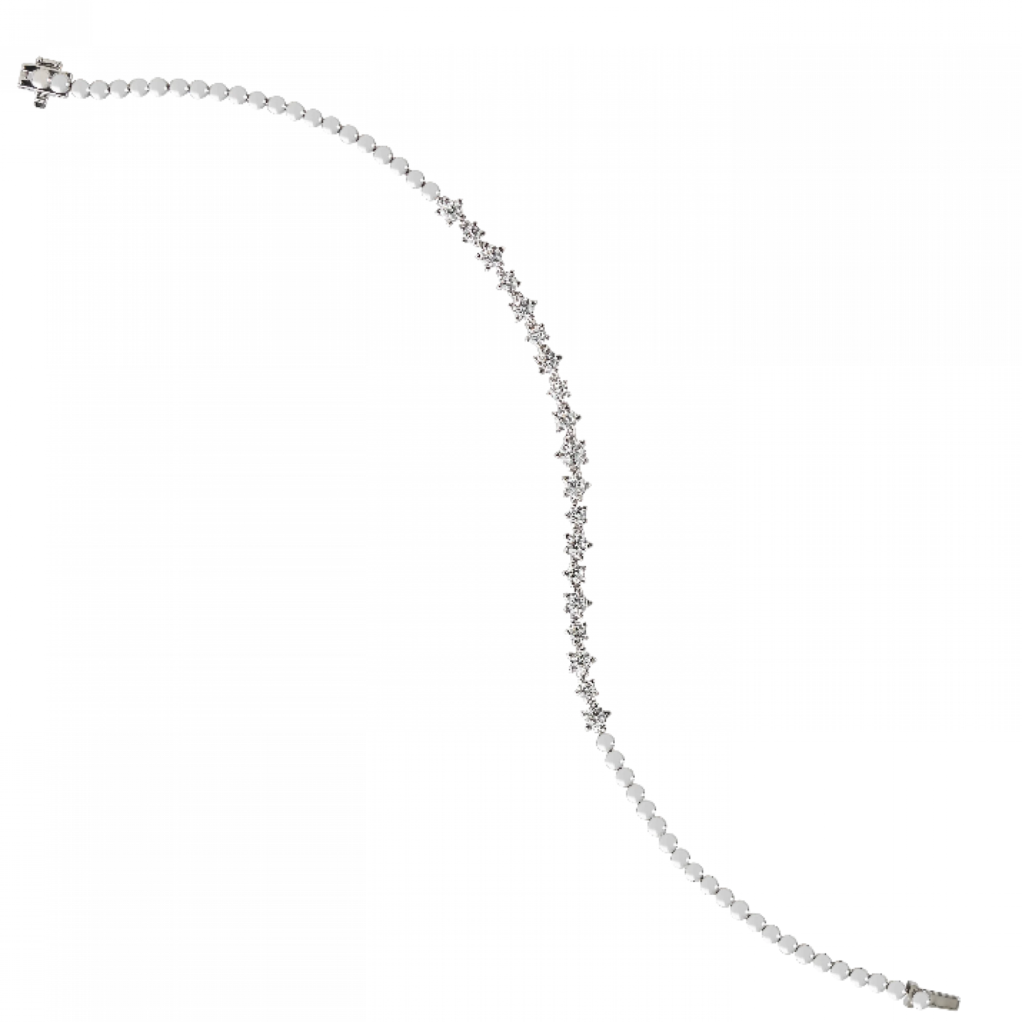 Classic diamond tennis bracelet with continuous line of diamonds from Diamond & Platinum Malaysia, inspired by the 1987 US Open