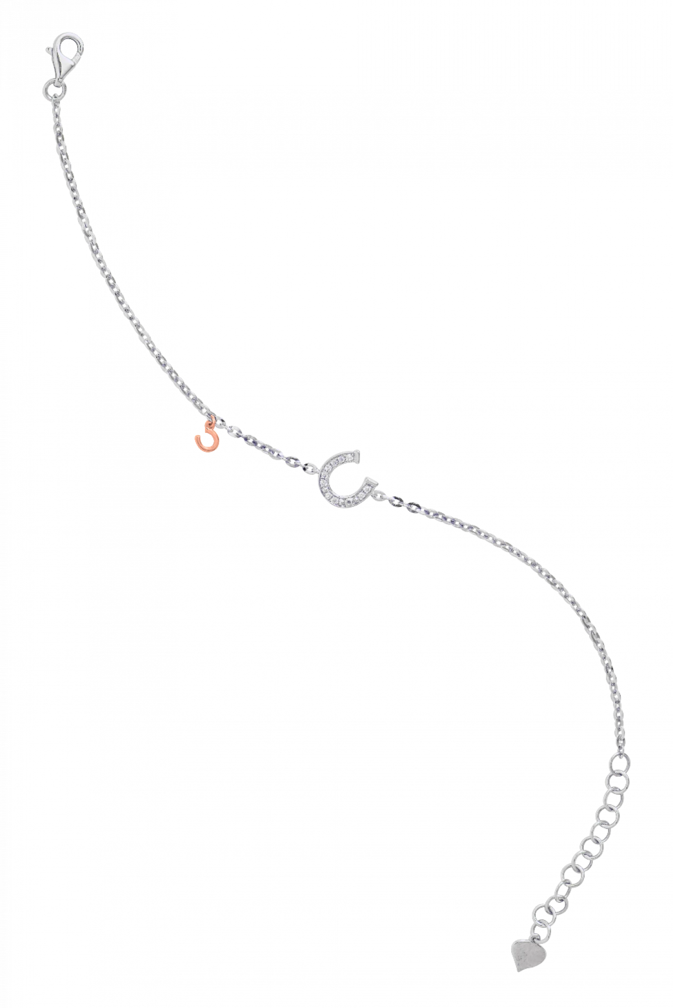 White gold chain bracelet with textured links for stacking and layering from Diamond & Platinum Malaysia