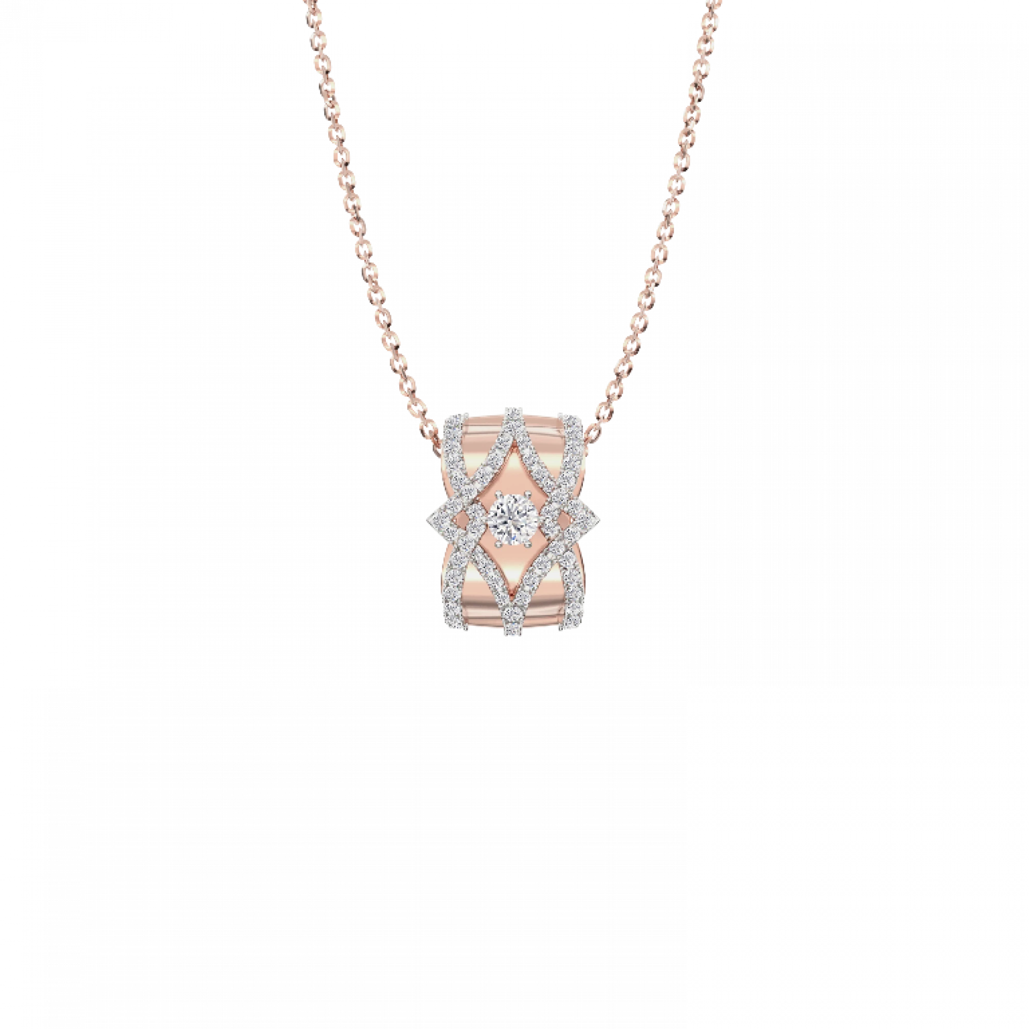 Colourless diamond pendant styled against a dark festive fabric for Christmas 2026 from Diamond & Platinum Malaysia